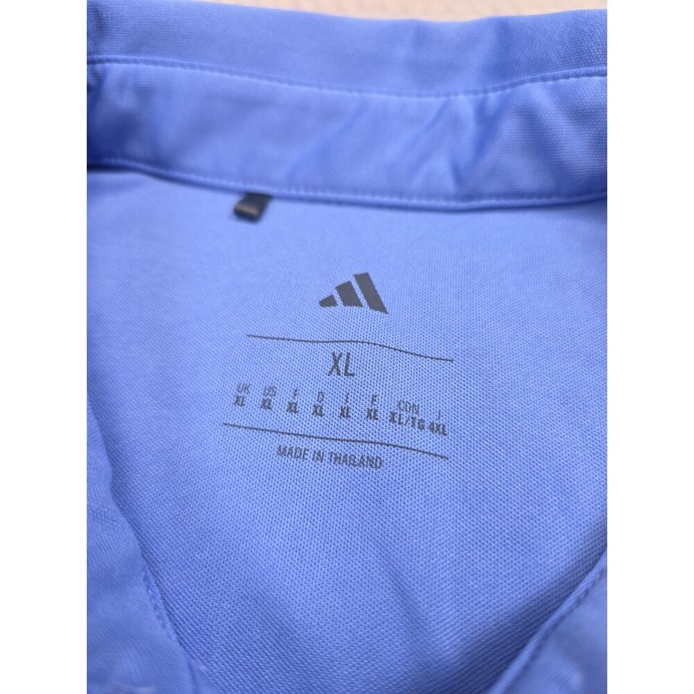 Adidas Shirt Mens XL Performance Polo Periwinkle Blue Short Sleeve - Picture 4 of 8